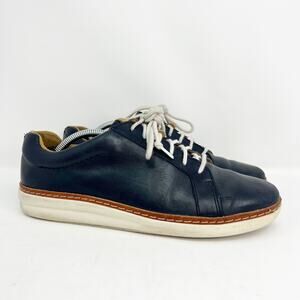 Clarks Unstructured Amberlee Rosa Navy Blue Lace-Up Leather Comfort Shoes